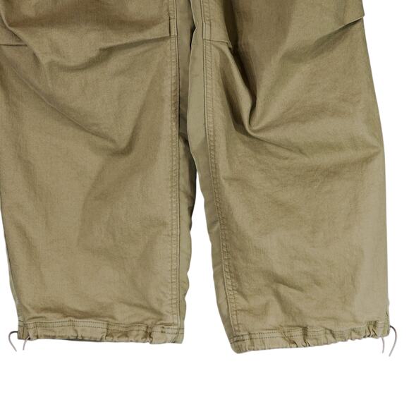 Oak + Fort Double Face Cargo Pant 8 Women Beige 31x29 Cinch Hem Streetwear Baggy - Picture 10 of 12